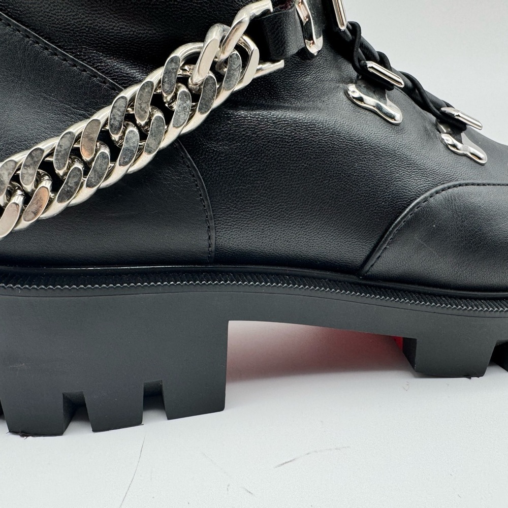 Christian Louboutin Our Georges Calf Flat Ankle Combat Moto Biker Boots Sz 36 - Picture 2 of 9
